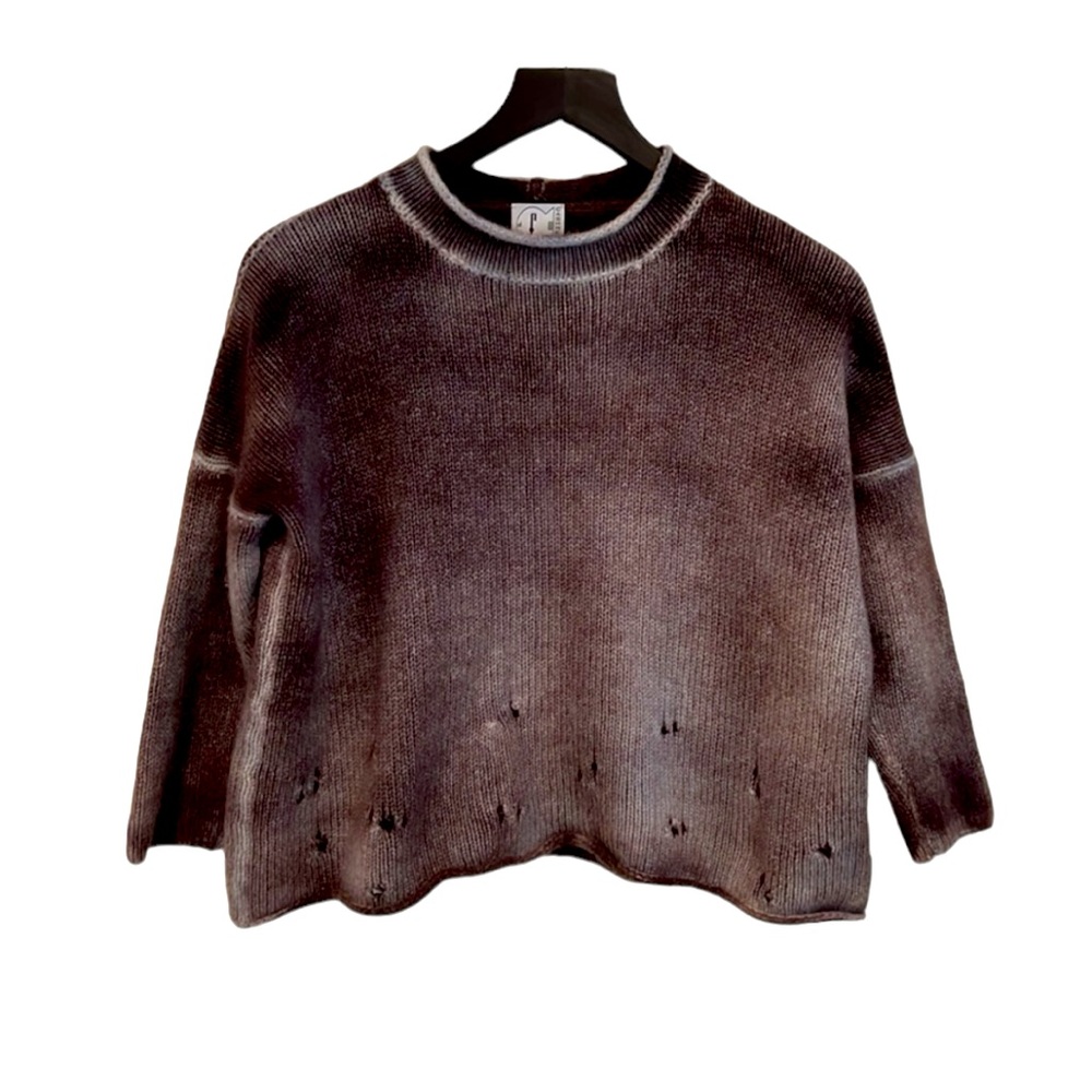 F Cashmere 100% cashmere oversized cropped sweater hand painted size small